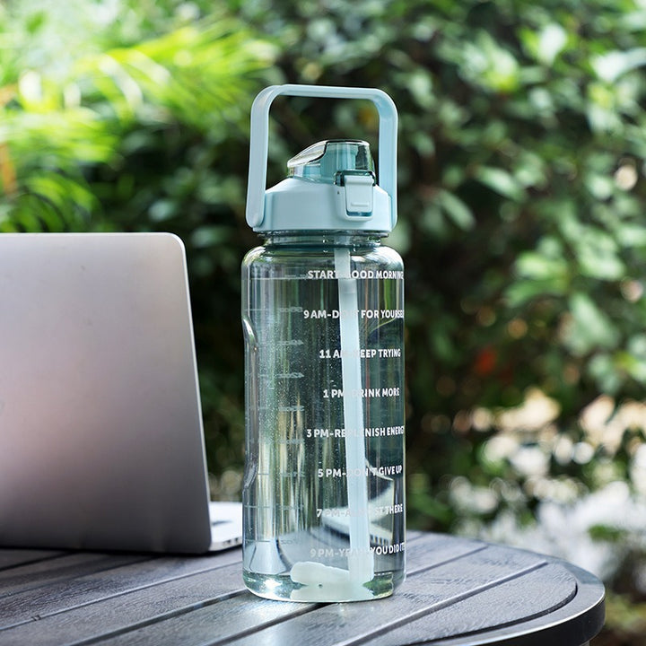 Premium 2L Water Bottle with Straw – Large Capacity Portable Sports Travel Bottle, High-Value Fitness Cup, Big Fat Design for
