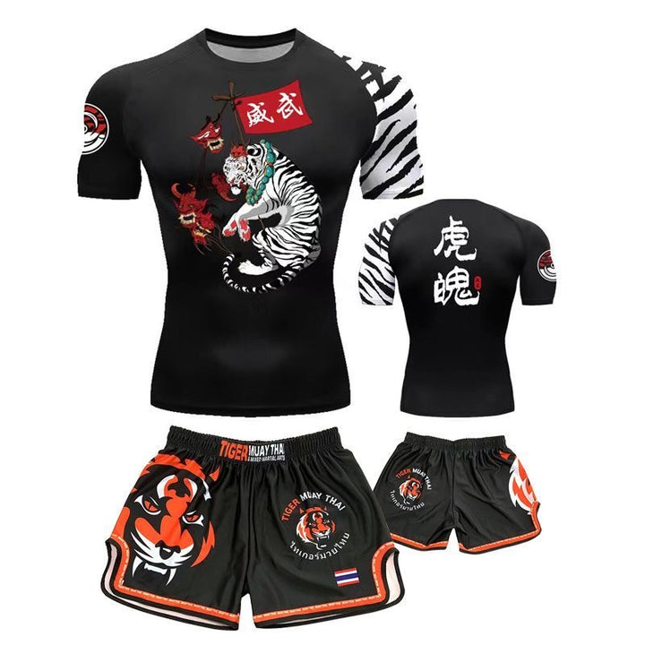 Premium MMA Boxing Training Set – UFC Fighting Suit for Men, Women & Children, Breathable Quick Dry Short Sleeve Sports Wear