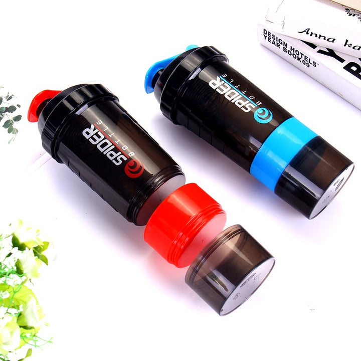 Premium 500ml Portable Protein Shaker Bottle – High Capacity Drinking Container with Powder Case, Plastic Blender for Sports