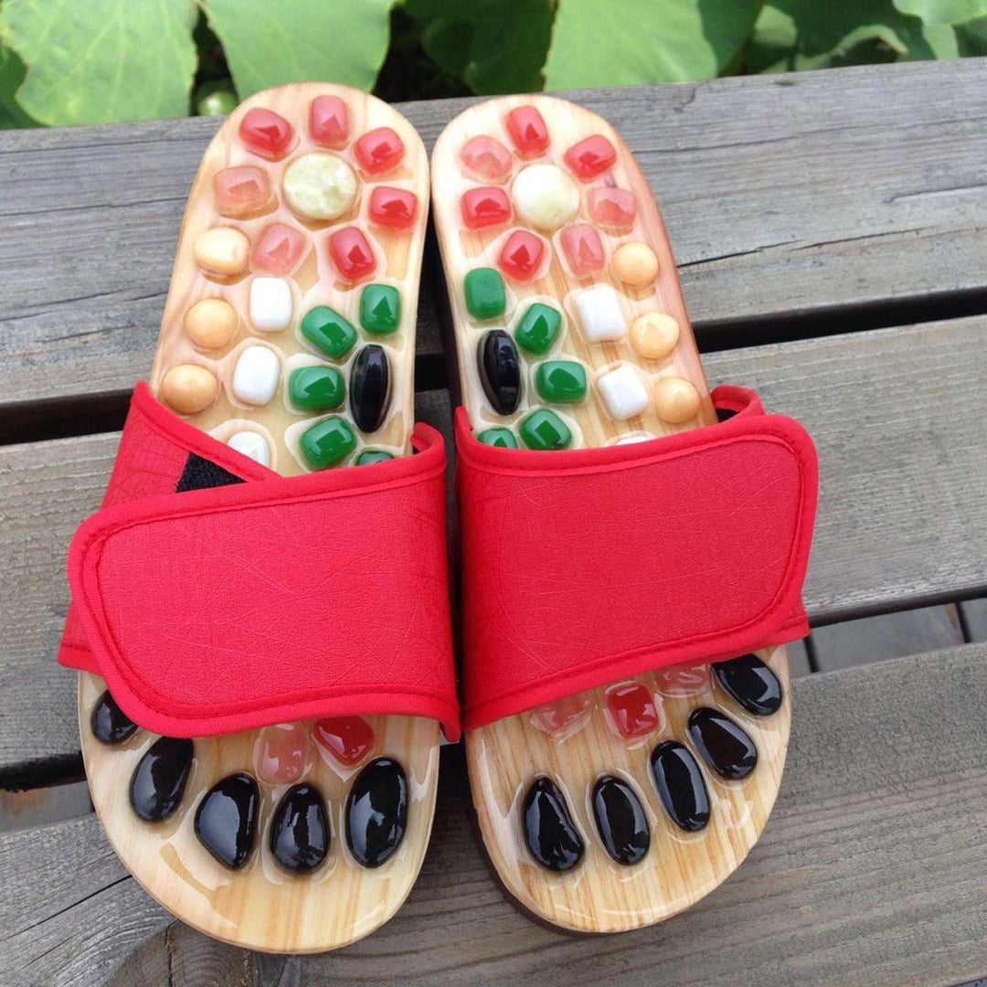 Premium Reflexology Foot Massager Sandals - Adjustable Acupressure Slippers for Stress Relief and Comfort - Non-Slip EVA