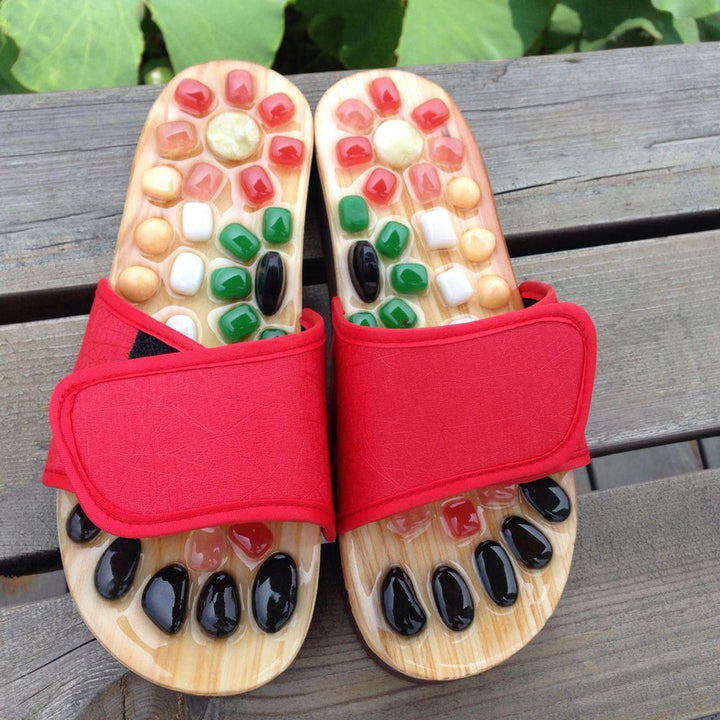 Premium Reflexology Foot Massager Sandals - Adjustable Acupressure Slippers for Stress Relief and Comfort - Non-Slip EVA