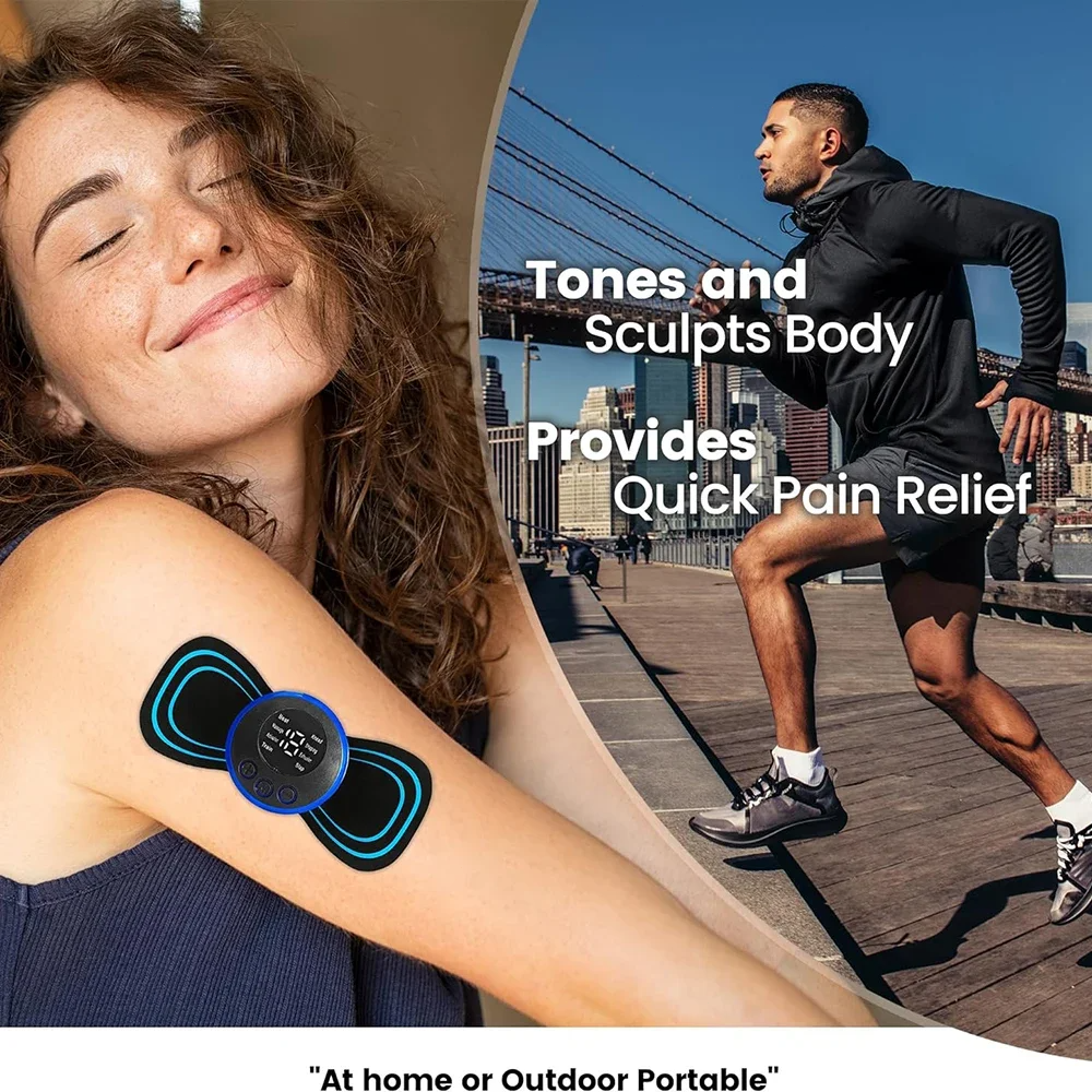 Premium Electric EMS Foot Massager - Rechargeable Pulse Muscle Stimulator with Remote Control, 8 Modes, 19 Intensity Levels