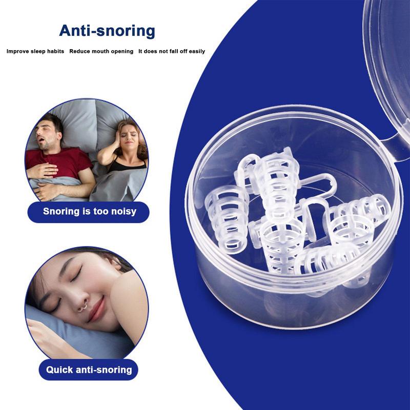 Premium Anti Snoring Silicone Nose Vents - 8pcs Nasal Dilator Set, 4 Sizes & 2 Styles (Hollow & Solid), Comfortable Snoring