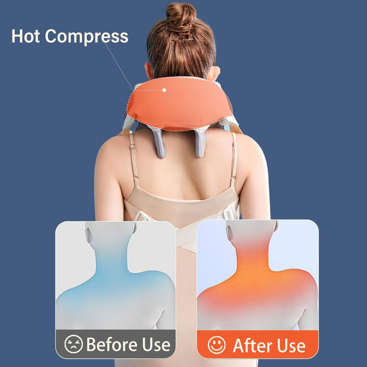 Premium Neck and Shoulder Massager with Heat | Deep Tissue Shiatsu Electric Kneading Pillow for Pain Relief | Wireless Body