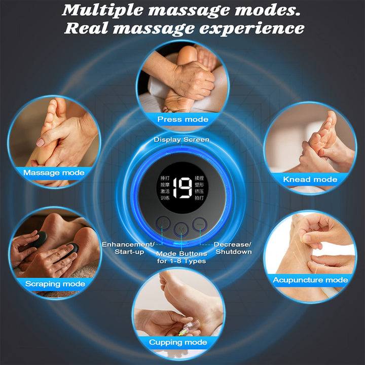 Premium Electric EMS Foot Massager - Rechargeable Pulse Muscle Stimulator with Remote Control, 8 Modes, 19 Intensity Levels