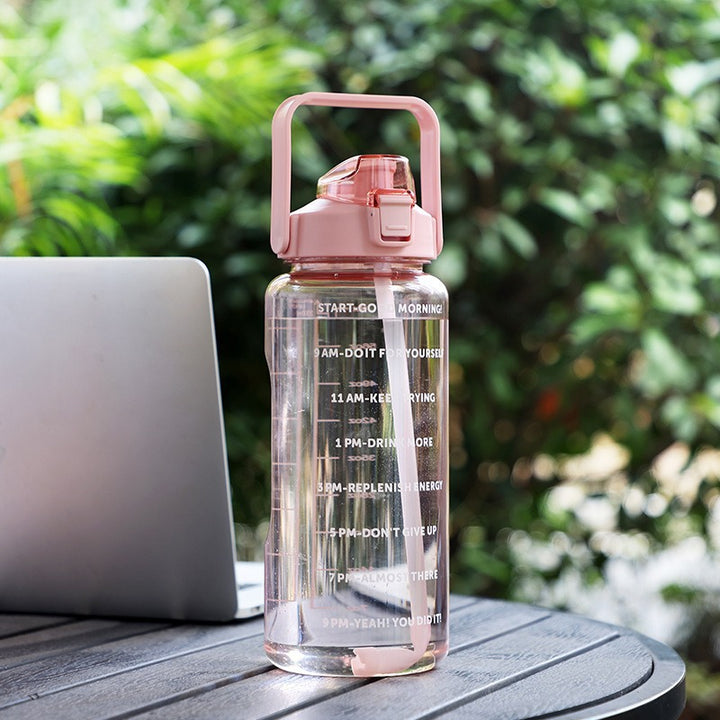 Premium 2L Water Bottle with Straw – Large Capacity Portable Sports Travel Bottle, High-Value Fitness Cup, Big Fat Design for