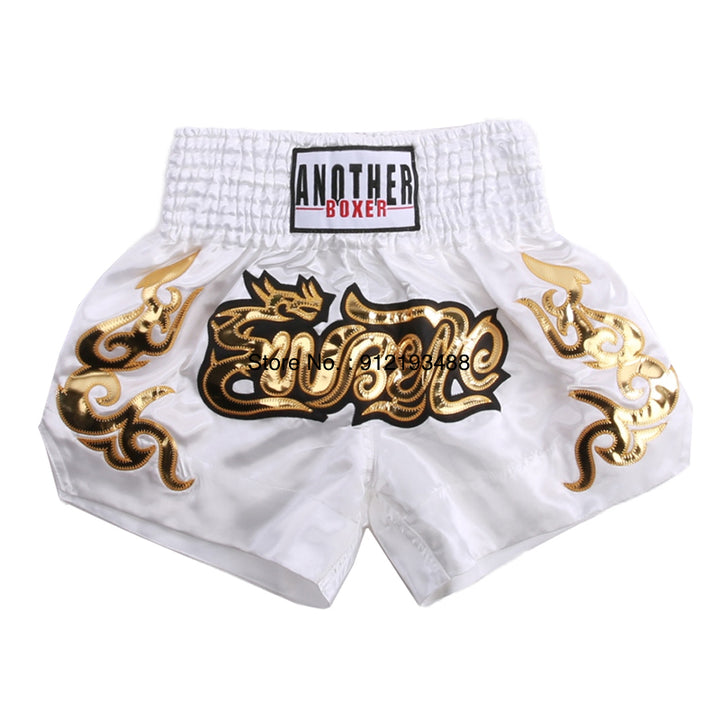 Premium Muay Thai Shorts 2024 – Unisex Boxing & Kickboxing Training Pants with Embroidery, Wide-Leg Design for Men,  