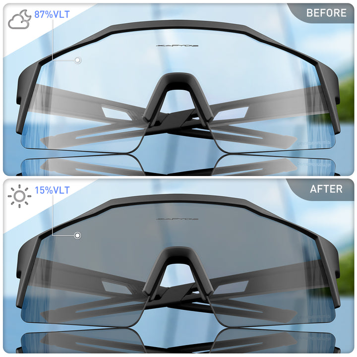 Premium Photochromic Cycling Sunglasses – UV400 Protection, Adjustable Lenses, Bike & Sports Eyewear for Men & Women