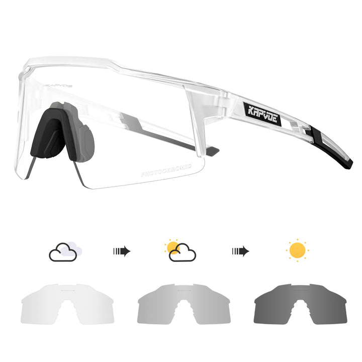 Premium Photochromic Cycling Sunglasses – UV400 Protection, Adjustable Lenses, Bike & Sports Eyewear for Men & Women