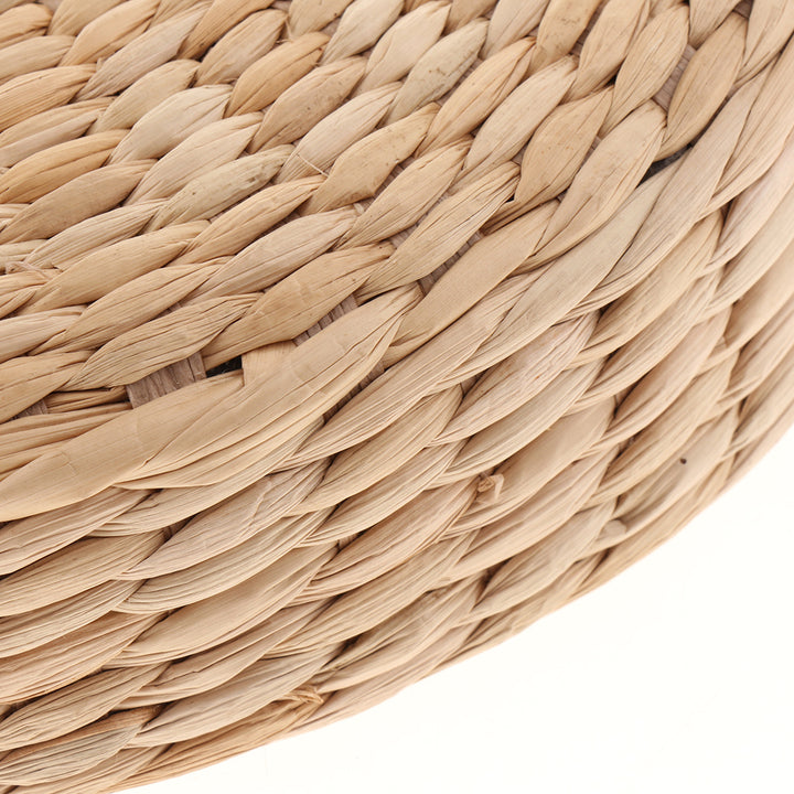 Premium Natural Straw Round Pouf – Handwoven Tatami Sitting Cushion for Living Room, Meditation & Worship – Eco-Friendly