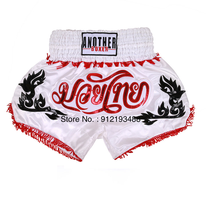 Premium Muay Thai Shorts 2024 – Unisex Boxing & Kickboxing Training Pants with Embroidery, Wide-Leg Design for Men,  
