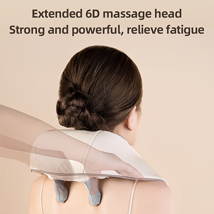 Premium Neck and Shoulder Massager with Heat | Deep Tissue Shiatsu Electric Kneading Pillow for Pain Relief | Wireless Body