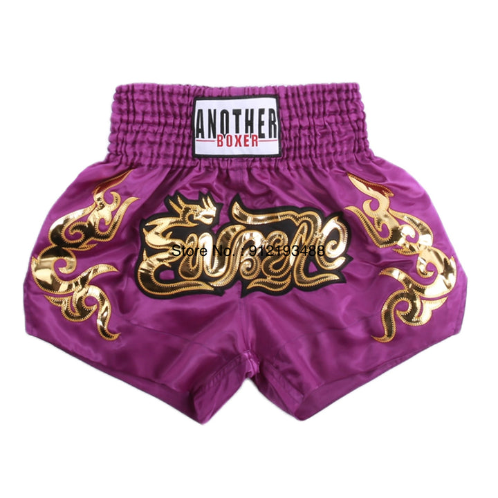 Premium Muay Thai Shorts 2024 – Unisex Boxing & Kickboxing Training Pants with Embroidery, Wide-Leg Design for Men,  