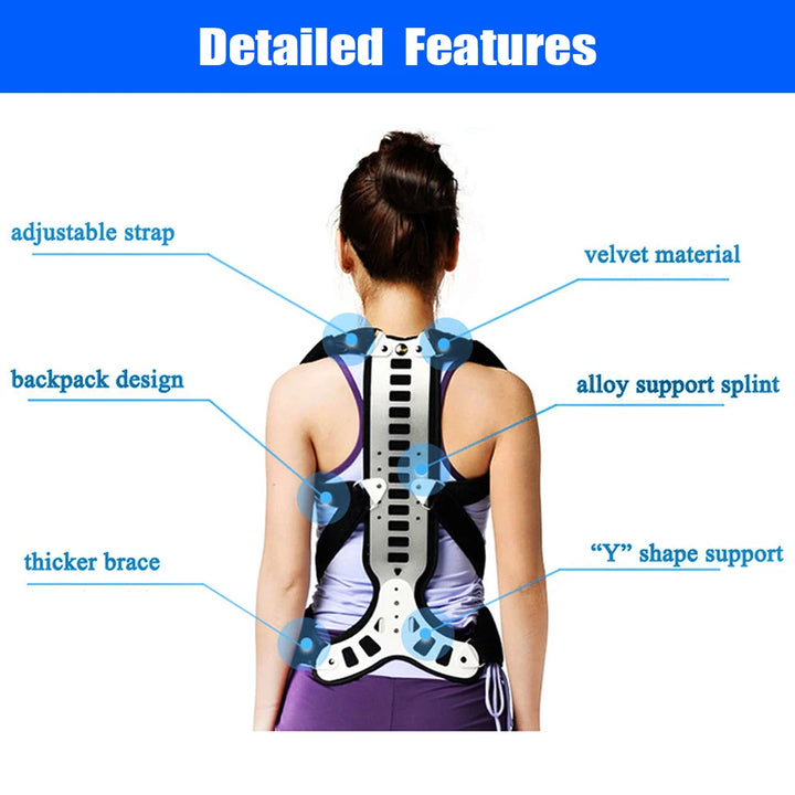 Premium Adjustable Back Brace Posture Corrector for Scoliosis & Hunchback Relief, Pain Relief, Lightweight & Breathable 
