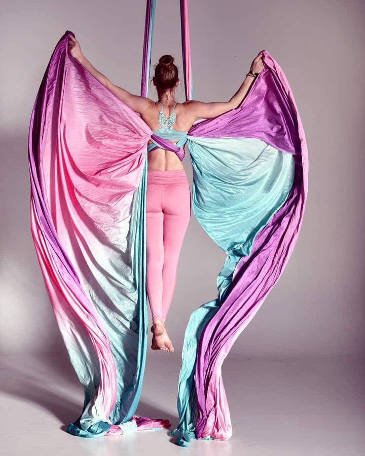 Premium Aerial Silks Yoga Hammock – Gradient Color Anti-Gravity Swing for Flying Yoga, Low Stretch Fabric, Available in 4-7M