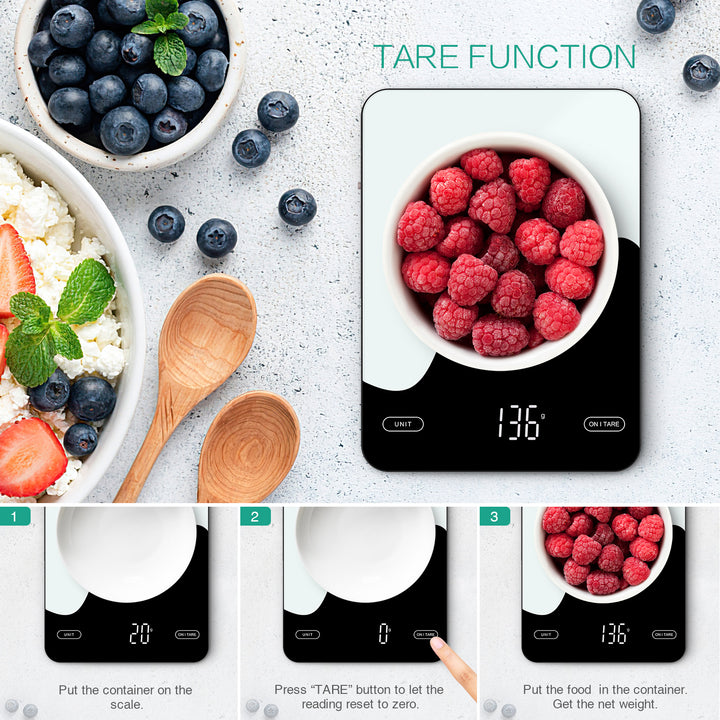 Premium Smart Digital Food Scale 10kg – Nutrition Calculator App, Rechargeable Kitchen Scale for Weight Loss, Baking, and 