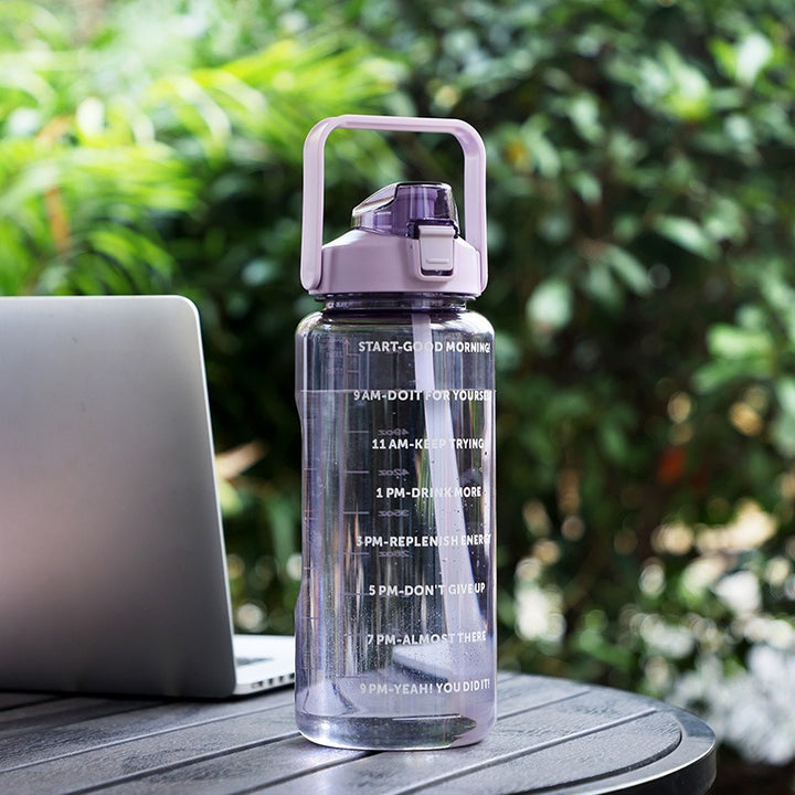 Premium 2L Water Bottle with Straw – Large Capacity Portable Sports Travel Bottle, High-Value Fitness Cup, Big Fat Design for