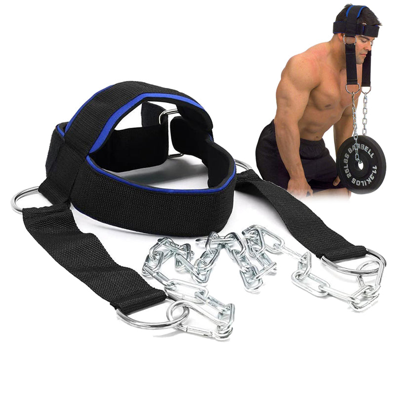 Premium Neck Training Harness for Strength & Muscle Power - Adjustable Head & Neck Weight Lifting Strap - Gym Fitness 