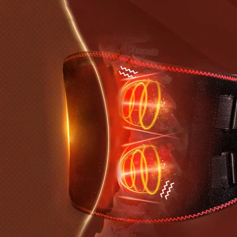 Premium Elektrischer Taillenmassager – Tragbarer Lendenwärmer mit 3 Vibrationsstufen und Temperaturregelung – Verstellbare Taillenstütze zur Schmerzlinderung und für Komfort