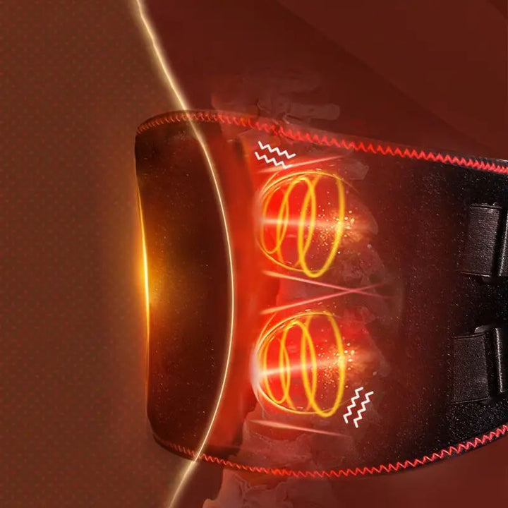 Premium Elektrischer Taillenmassager – Tragbarer Lendenwärmer mit 3 Vibrationsstufen und Temperaturregelung – Verstellbare Taillenstütze zur Schmerzlinderung und für Komfort
