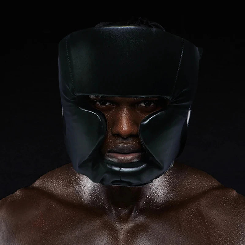 Premium Boxing Headgear for Children & Adults – Karate, Muay Thai, MMA, Sanda Training Safety Helmet, PU Leather, Adjustable