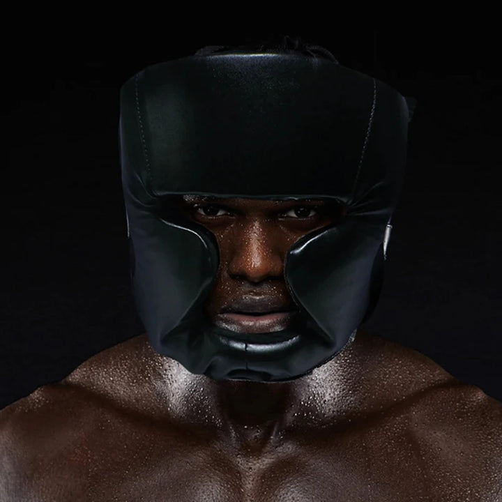 Premium Boxing Headgear for Children & Adults – Karate, Muay Thai, MMA, Sanda Training Safety Helmet, PU Leather, Adjustable