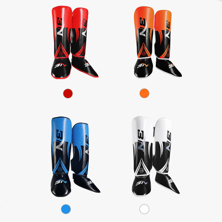 Premium Muay Thai Leg Protectors – High Quality Sanda Fighting Combo with Thickened Back Guard, Durable Leg Guards 