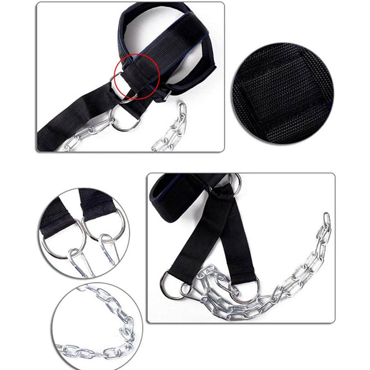 Premium Neck Training Harness for Strength & Muscle Power - Adjustable Head & Neck Weight Lifting Strap - Gym Fitness 