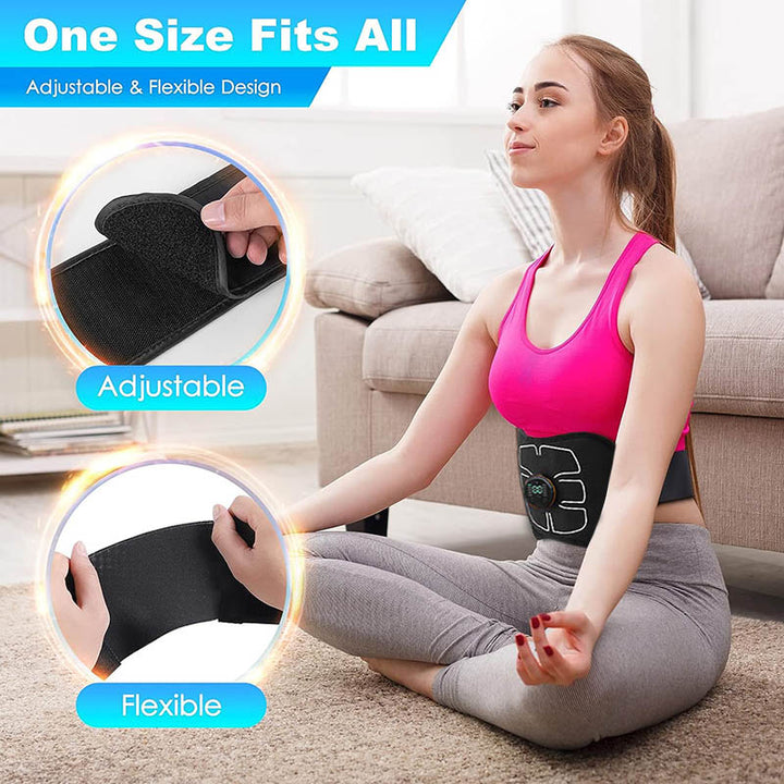 Premium Abdominal Toning Belt - Electronic Muscle Stimulator for Home and Office Fitness, USB Rechargeable, 10 Training