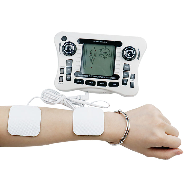Luxury 12 Modes Electric TENS Pulse Massager - EMS Muscle Stimulator for Pain Relief, Acupuncture Therapy, Slimming & Fat 
