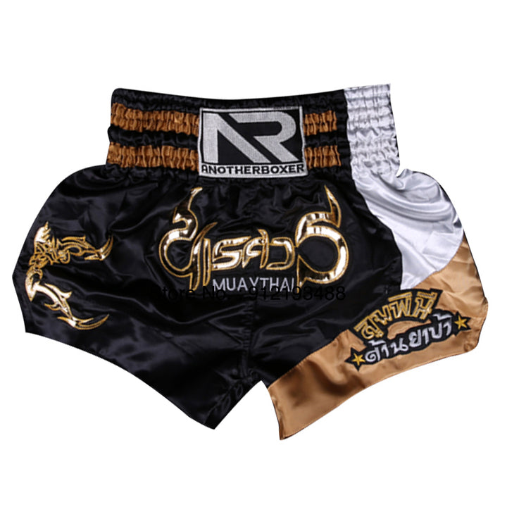 Premium Muay Thai Shorts 2024 – Unisex Boxing & Kickboxing Training Pants with Embroidery, Wide-Leg Design for Men,  