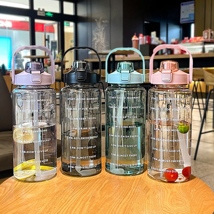 Premium 2L Water Bottle with Straw – Large Capacity Portable Sports Travel Bottle, High-Value Fitness Cup, Big Fat Design for
