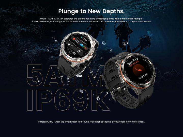 Premium Ultra GPS-Smartwatch für Herren, 470mAh AMOLED-Fitness-Tracker, Bluetooth, digitale Uhr mit AOD, Herzfrequenzmonitor, Aktivitätstracker und mehr