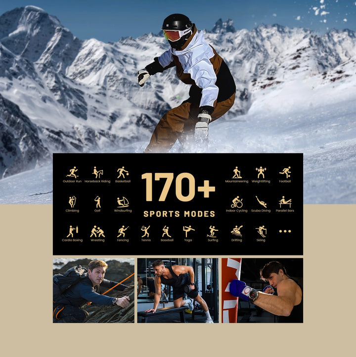Premium Ultra GPS-Smartwatch für Herren, 470mAh AMOLED-Fitness-Tracker, Bluetooth, digitale Uhr mit AOD, Herzfrequenzmonitor, Aktivitätstracker und mehr
