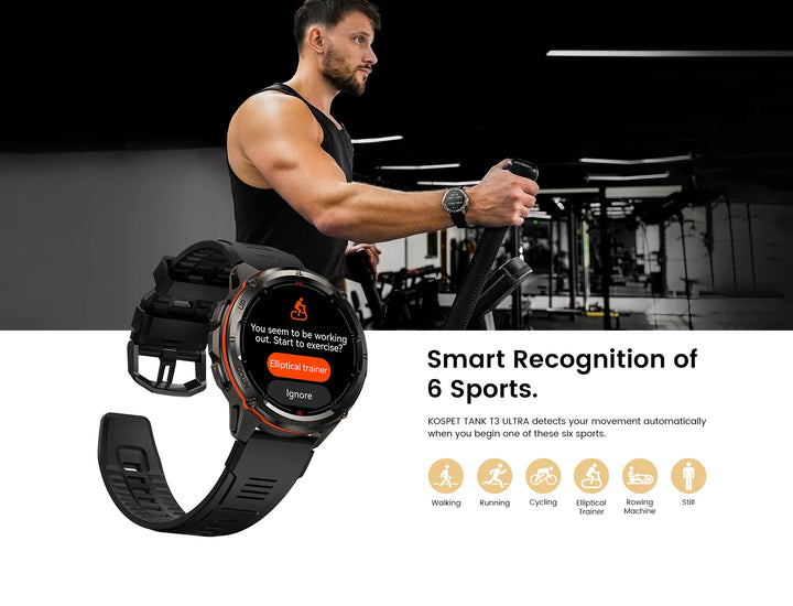 Premium Ultra GPS-Smartwatch für Herren, 470mAh AMOLED-Fitness-Tracker, Bluetooth, digitale Uhr mit AOD, Herzfrequenzmonitor, Aktivitätstracker und mehr