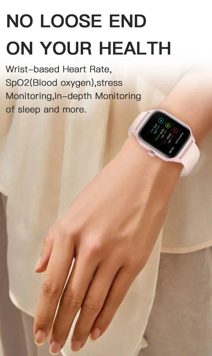 Luxus Smartwatch Android OS - 1.44" Voller Touchscreen, Bluetooth-Anruf, Musiksteuerung, Fitness-Tracker für Männer und Frauen, Gesundheitsmonitor
