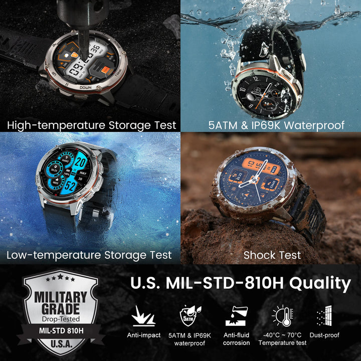 Premium Ultra GPS-Smartwatch für Herren, 470mAh AMOLED-Fitness-Tracker, Bluetooth, digitale Uhr mit AOD, Herzfrequenzmonitor, Aktivitätstracker und mehr