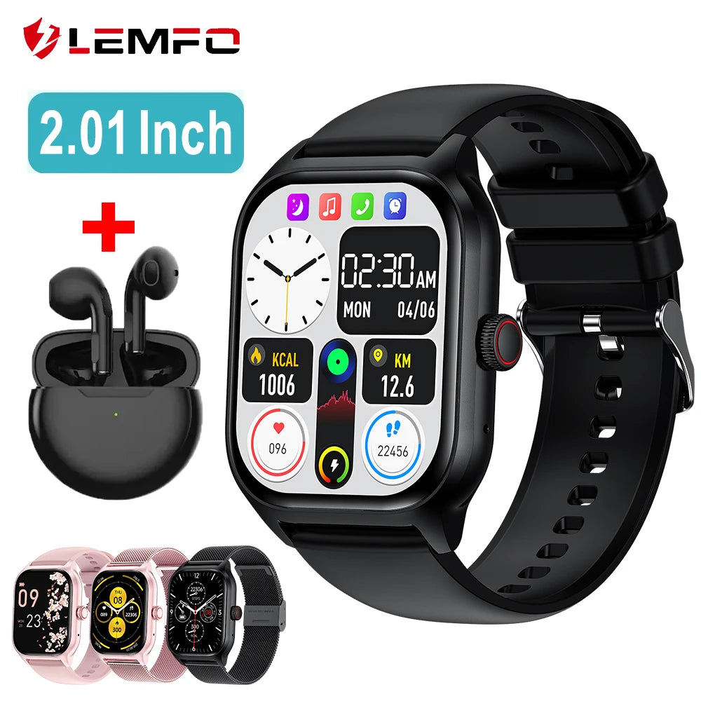 Luxus Smartwatch Android OS - 1.44" Voller Touchscreen, Bluetooth-Anruf, Musiksteuerung, Fitness-Tracker für Männer und Frauen, Gesundheitsmonitor
