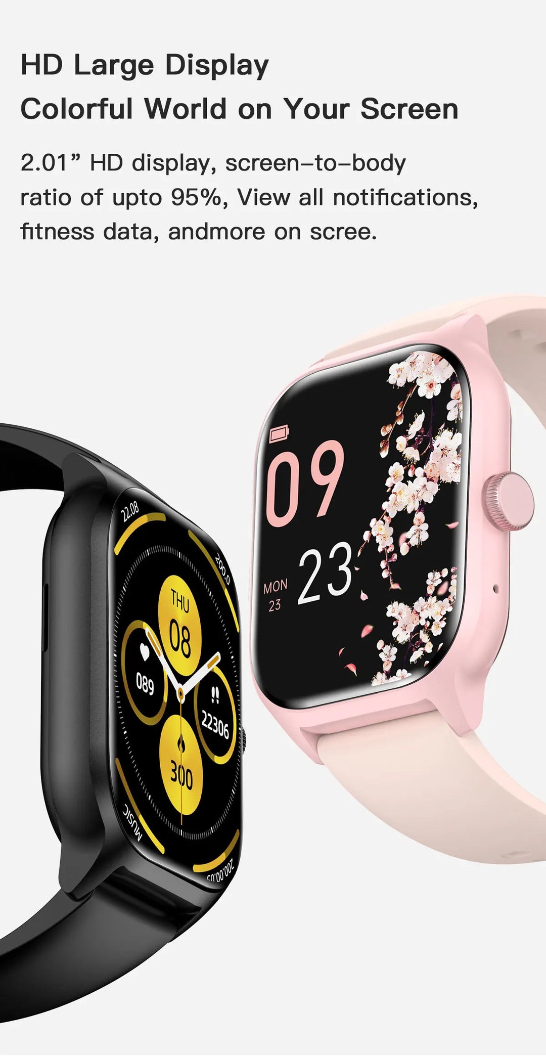 Luxus Smartwatch Android OS - 1.44" Voller Touchscreen, Bluetooth-Anruf, Musiksteuerung, Fitness-Tracker für Männer und Frauen, Gesundheitsmonitor