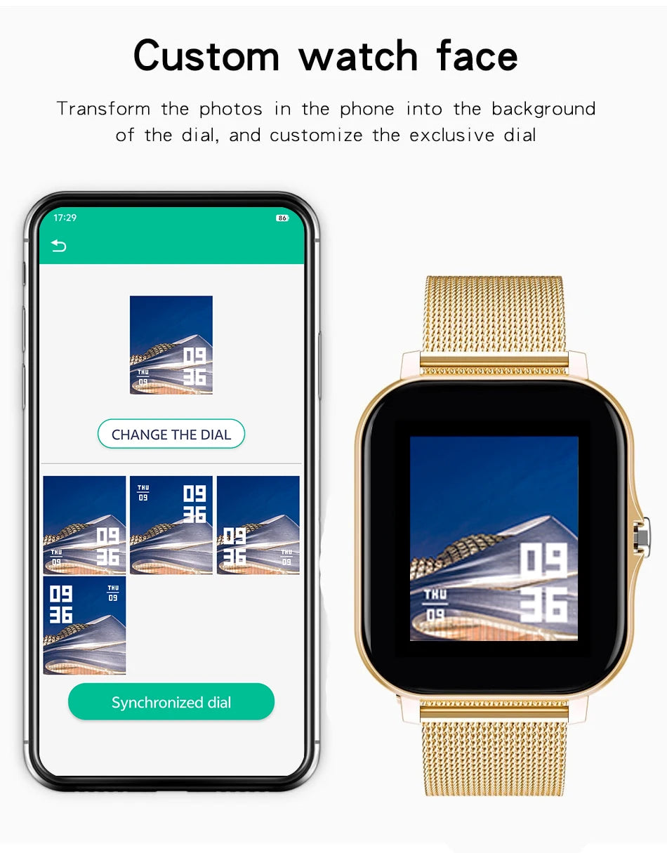 Luxus Smartwatch Android OS - 1.44" Voller Touch-Farbbildschirm, Bluetooth, Anpassbares Zifferblatt, für Männer und Frauen, Smartwatch mit Anruffunktion