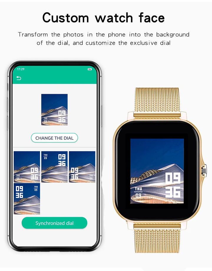 Luxus Smartwatch Android OS - 1.44" Voller Touch-Farbbildschirm, Bluetooth, Anpassbares Zifferblatt, für Männer und Frauen, Smartwatch mit Anruffunktion