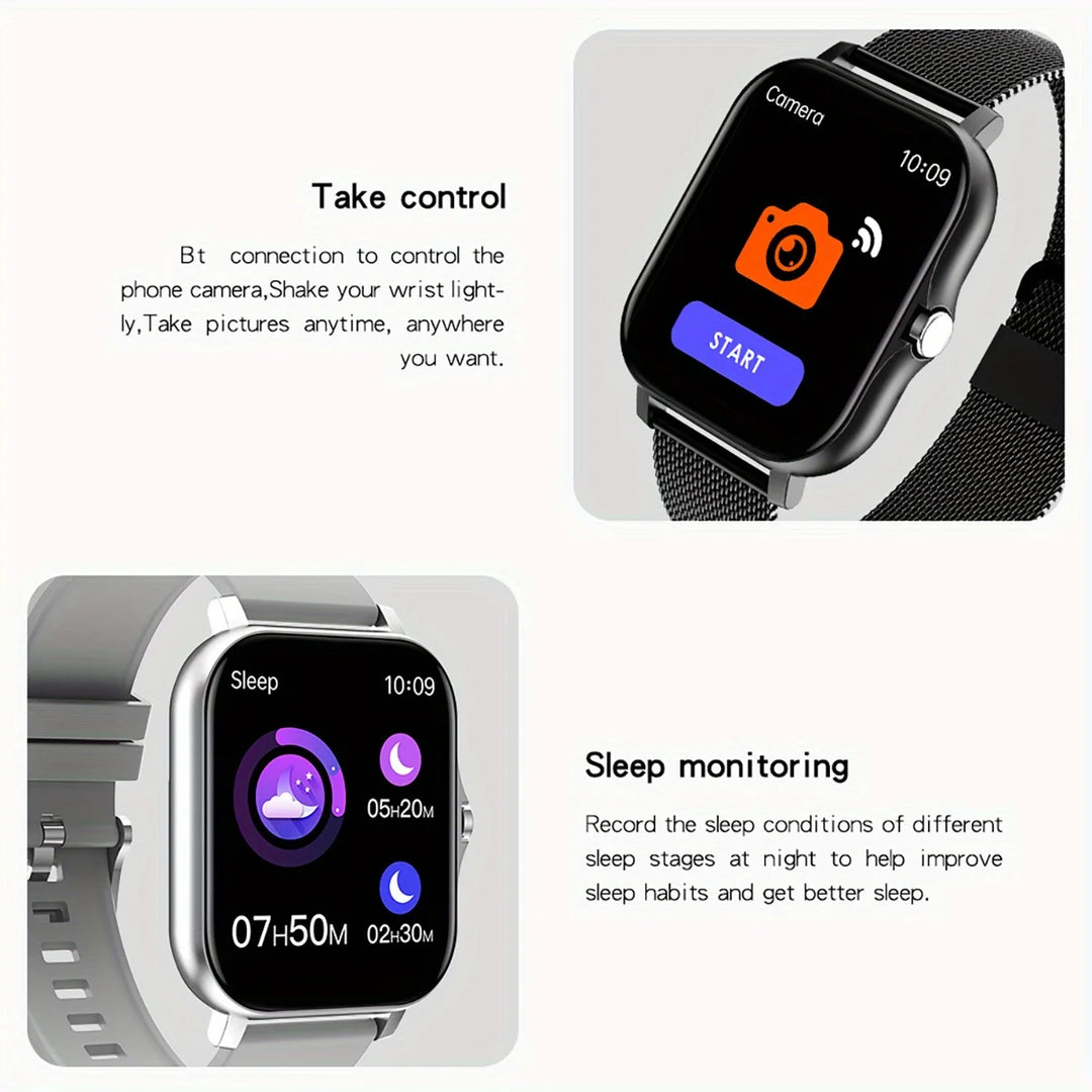 Luxus Smartwatch Android OS - 1.44" Voller Touch-Farbbildschirm, Bluetooth, Anpassbares Zifferblatt, für Männer und Frauen, Smartwatch mit Anruffunktion