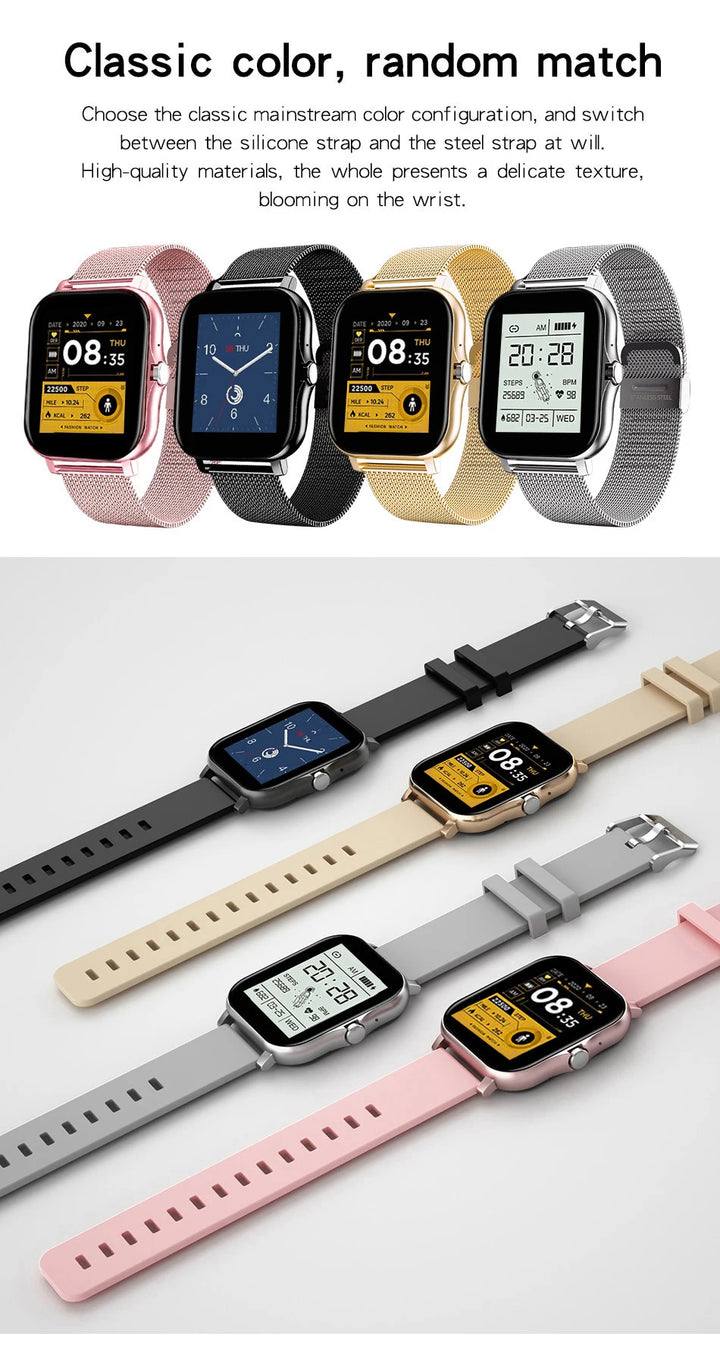 Luxus Smartwatch Android OS - 1.44" Voller Touch-Farbbildschirm, Bluetooth, Anpassbares Zifferblatt, für Männer und Frauen, Smartwatch mit Anruffunktion