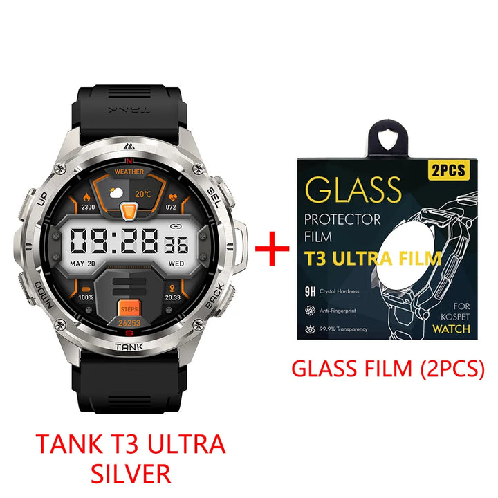 Premium Ultra GPS-Smartwatch für Herren, 470mAh AMOLED-Fitness-Tracker, Bluetooth, digitale Uhr mit AOD, Herzfrequenzmonitor, Aktivitätstracker und mehr