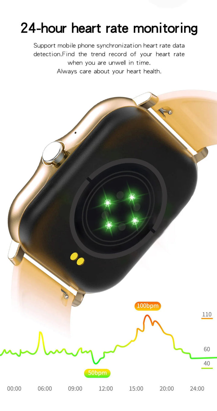 Luxus Smartwatch Android OS - 1.44" Voller Touch-Farbbildschirm, Bluetooth, Anpassbares Zifferblatt, für Männer und Frauen, Smartwatch mit Anruffunktion