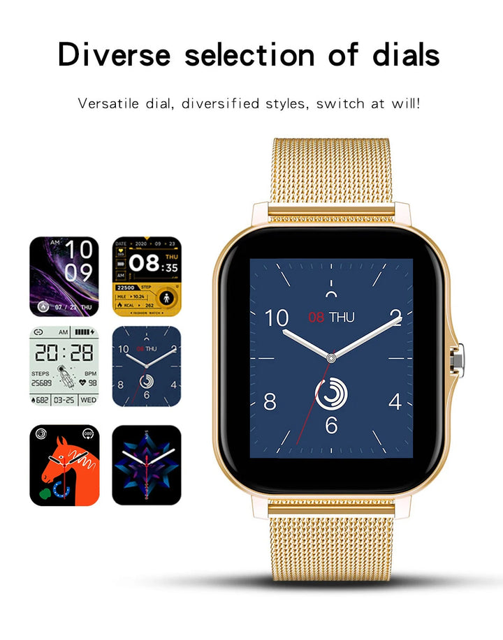 Luxus Smartwatch Android OS - 1.44" Voller Touch-Farbbildschirm, Bluetooth, Anpassbares Zifferblatt, für Männer und Frauen, Smartwatch mit Anruffunktion