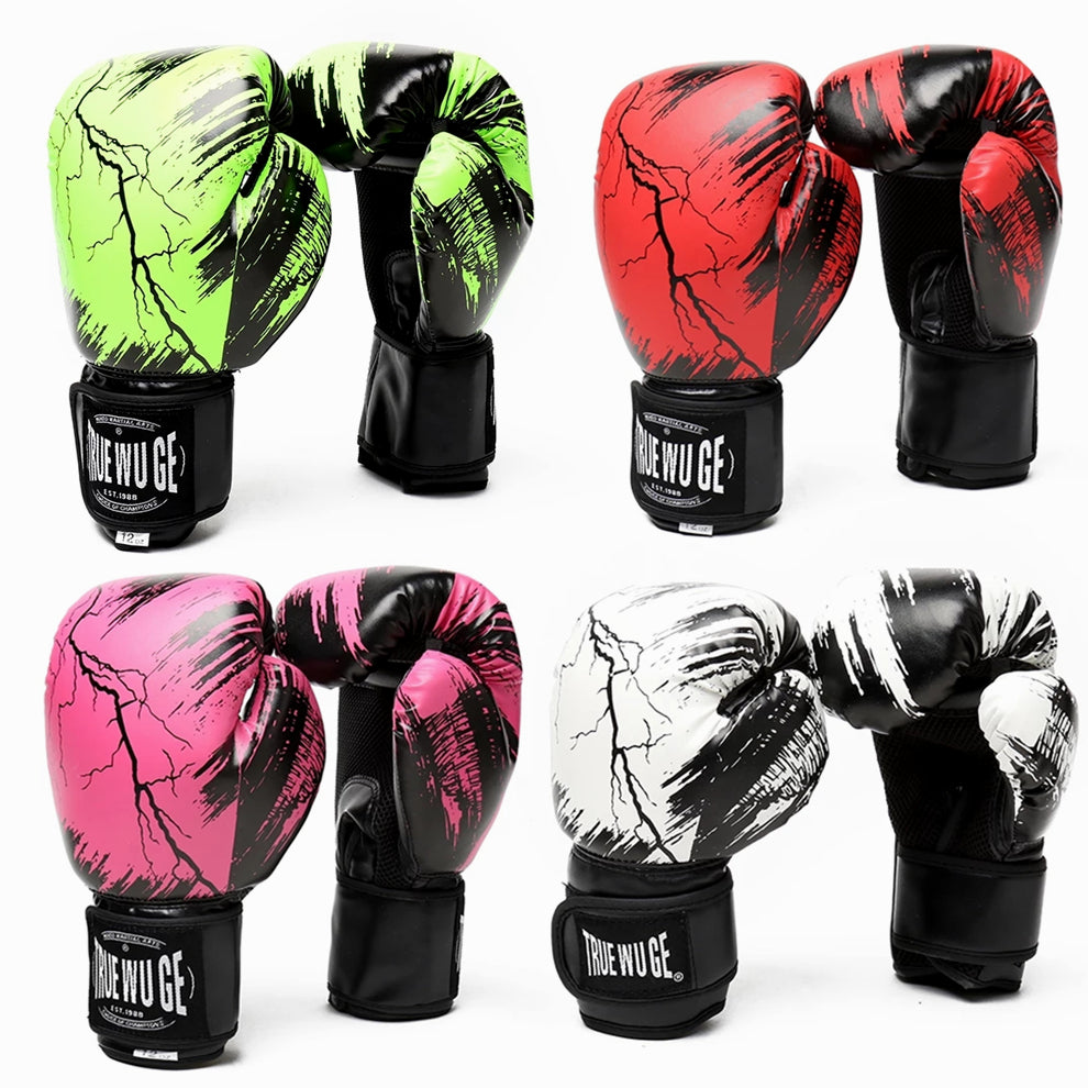 Premium PU Leather Boxing Gloves – Durable Training Gloves for Professional Fitness, Sparring, and Sandbag Work, Available in