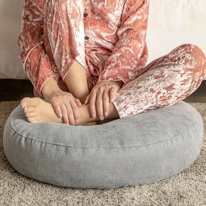 Premium Round Floor Seat Cushion – Soft Tatami Meditation & Yoga Pad – Breathable Cotton & Linen, Comfortable for Sitting
