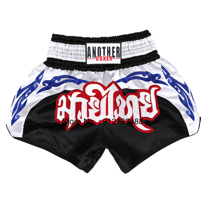 Premium Muay Thai Shorts 2024 – Unisex Boxing & Kickboxing Training Pants with Embroidery, Wide-Leg Design for Men,  