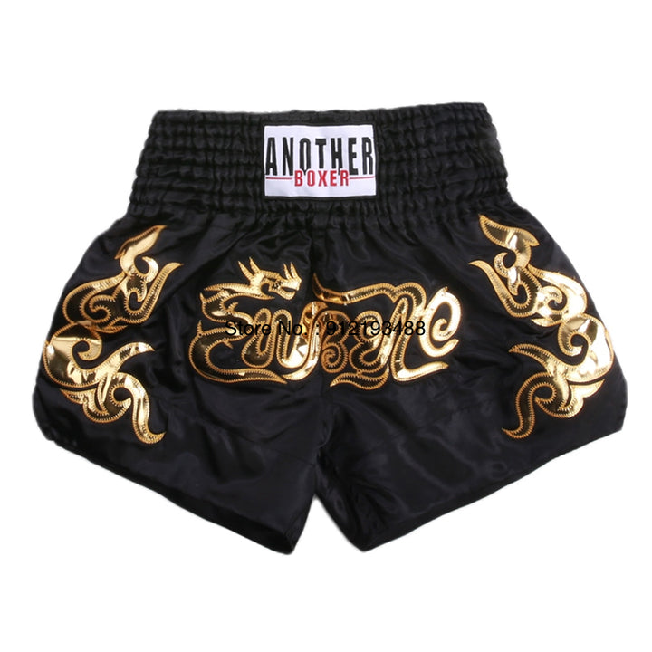 Premium Muay Thai Shorts 2024 – Unisex Boxing & Kickboxing Training Pants with Embroidery, Wide-Leg Design for Men,  